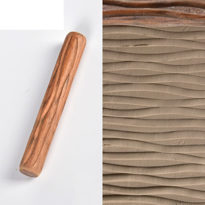 Wooden Pottery Pattern Rolling Pin/Bar